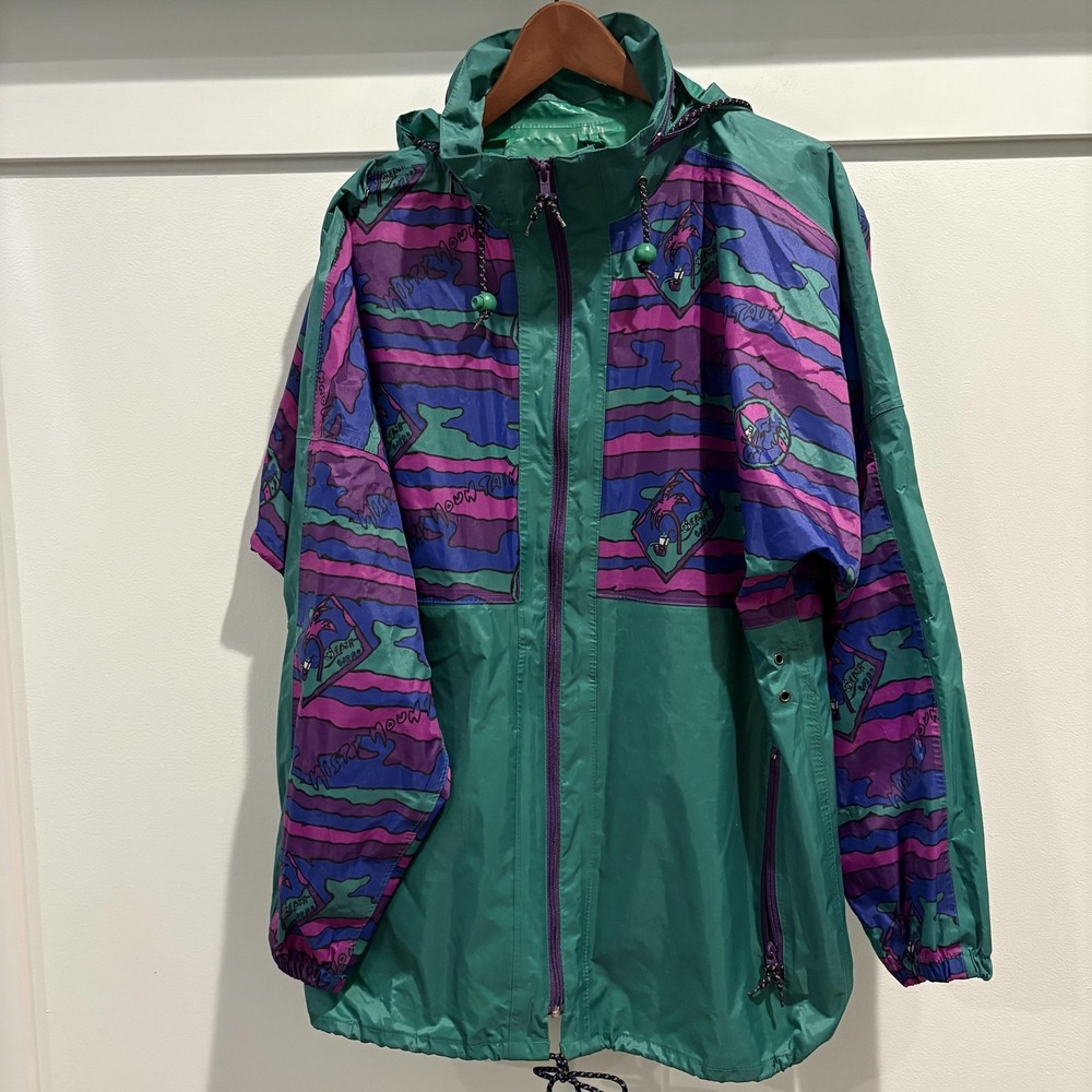 Vintage Misty Mountain Jacket Small Colorblock Outdoor Windbreaker Beach 90s